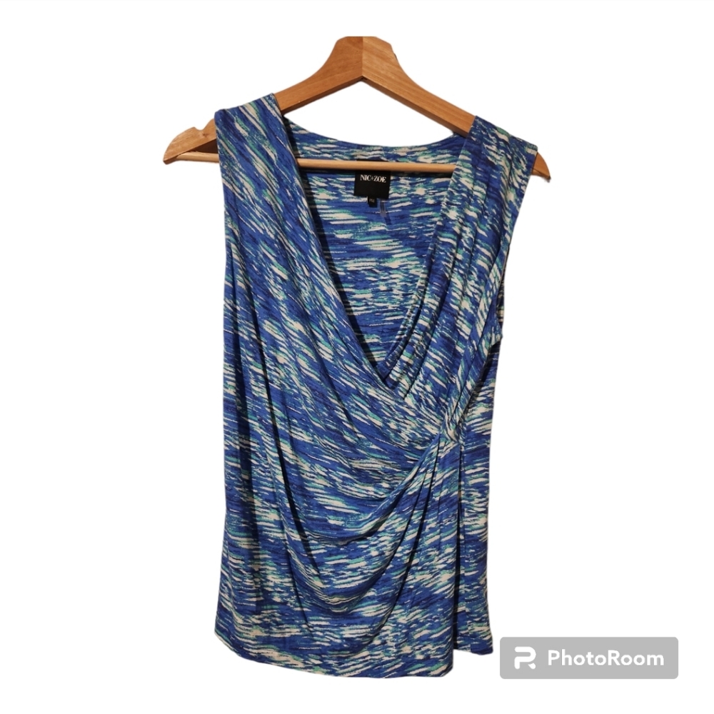 NIC+ZOE Women's sleeveless v-neck wrap twist size PM
